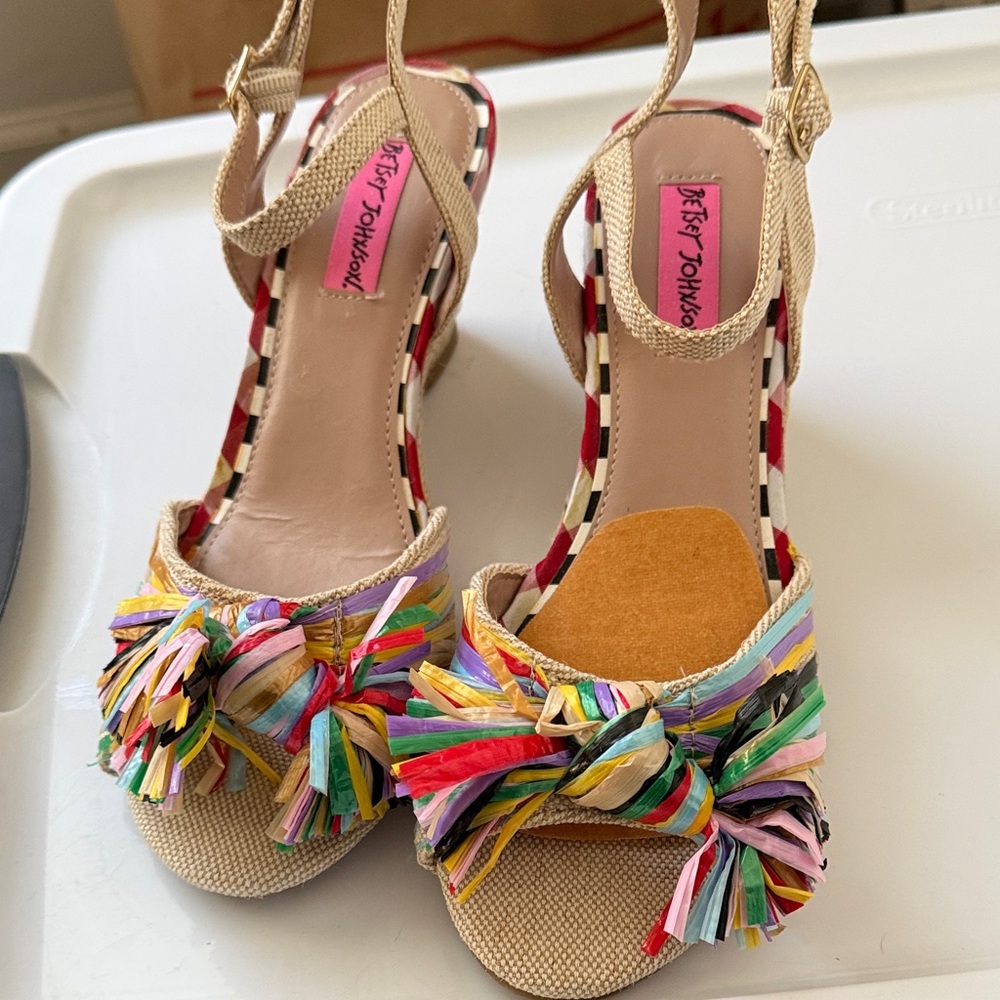 Betsey Johnson Colorful Tassel Sandals